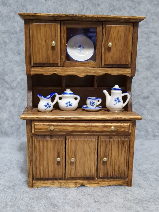 Enesco Other - Wooden Cabinet with China Ceramic Miniature Musical ENESCO Dollhouse Furniture
